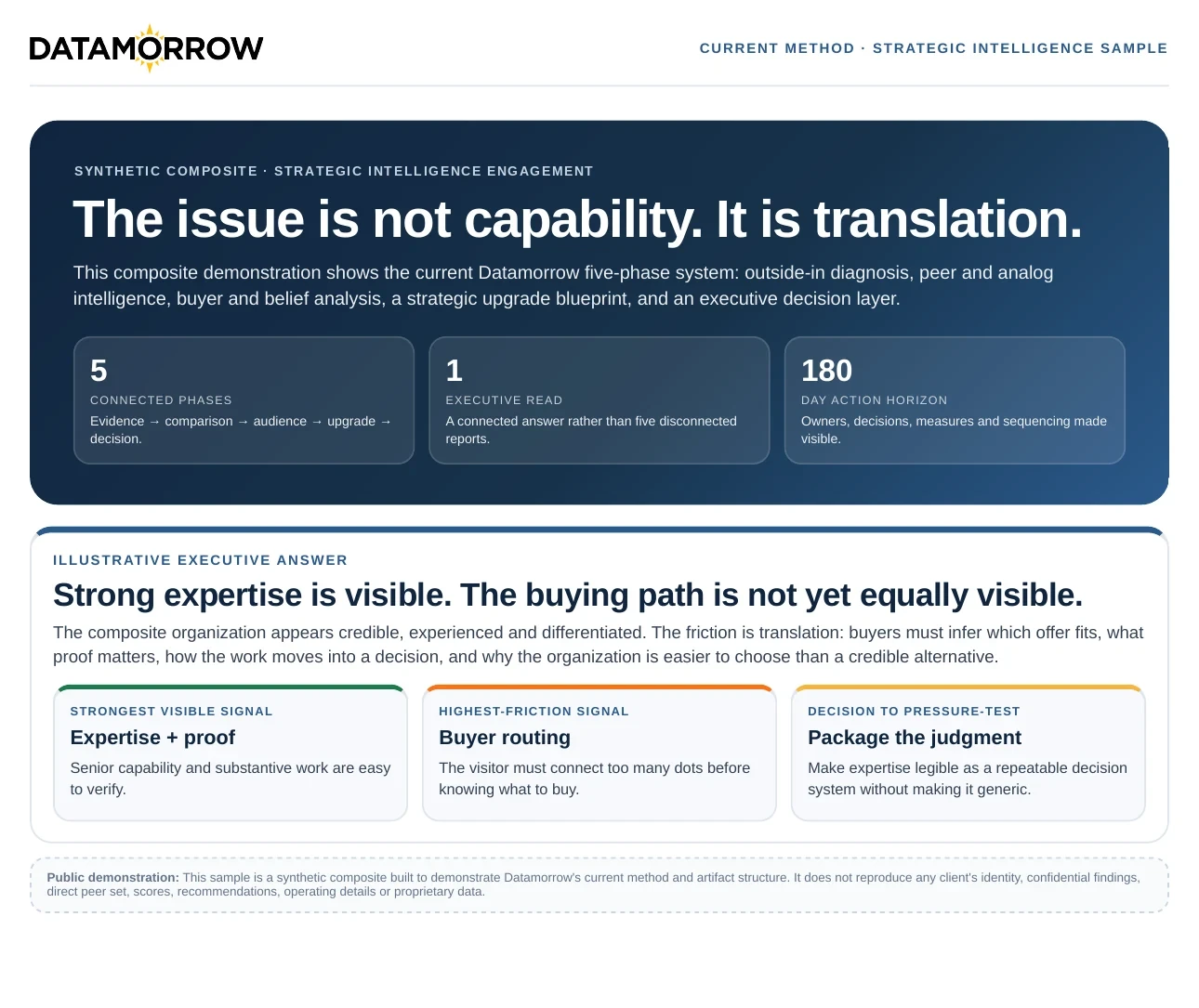 Datamorrow Strategic Intelligence Sample cover.